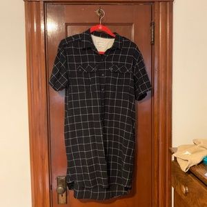 Current /Elliot Windowpane Shirt Dress